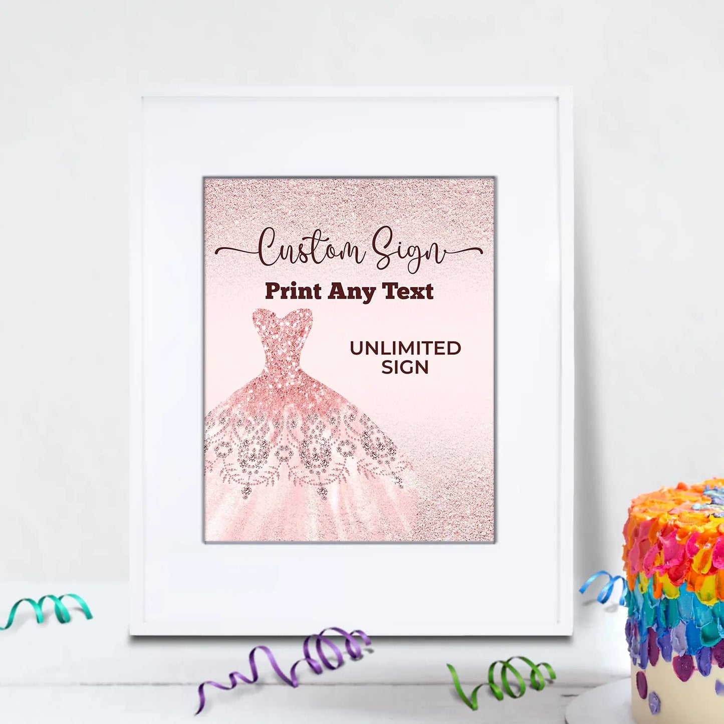 18th birthday Birthday Decorations, 16th birthday Party Supplies, Teen Birthday Themed, Adult Birthday Digital Template, Editable Rose Gold Image SVG PNG