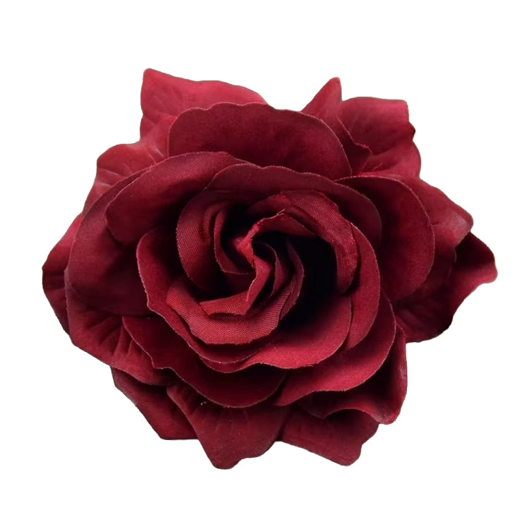 Large Dark Red Rose Artificial Flower Cake Topper | Flower Head Cake Decoration