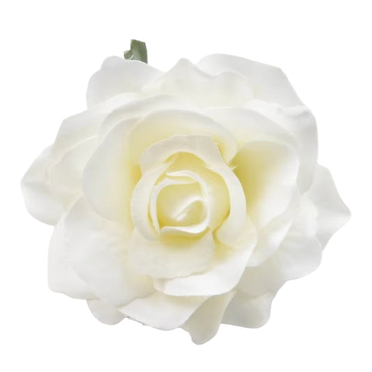 Large Off White Rose Artificial Flower Cake Topper | Flower Head Cake Decoration