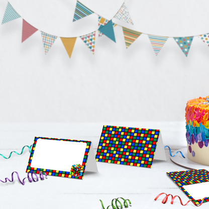 Rubiks Birthday Decorations, Rubik Cube Party Supplies, Cube Games Themed, Rubik Digital Template, Editable Rubik's Image SVG PNG