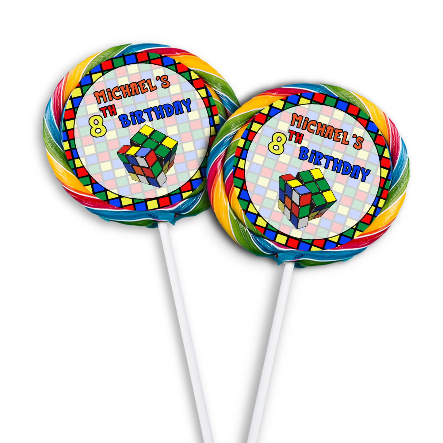 Lollipop Label for Rubiks, Rubik Cube