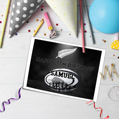 Rugby NZ Personalized Edible Sheet Cake Topper