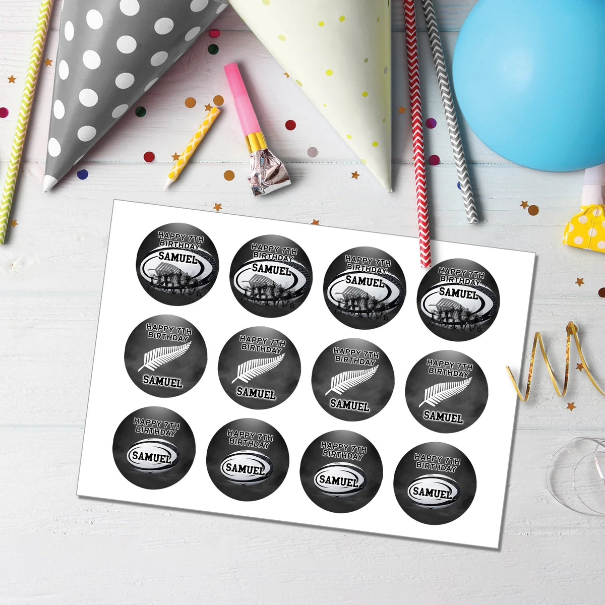 Nz Toppers Rugby NZ Personalized Cupcakes Toppers – Terryberri