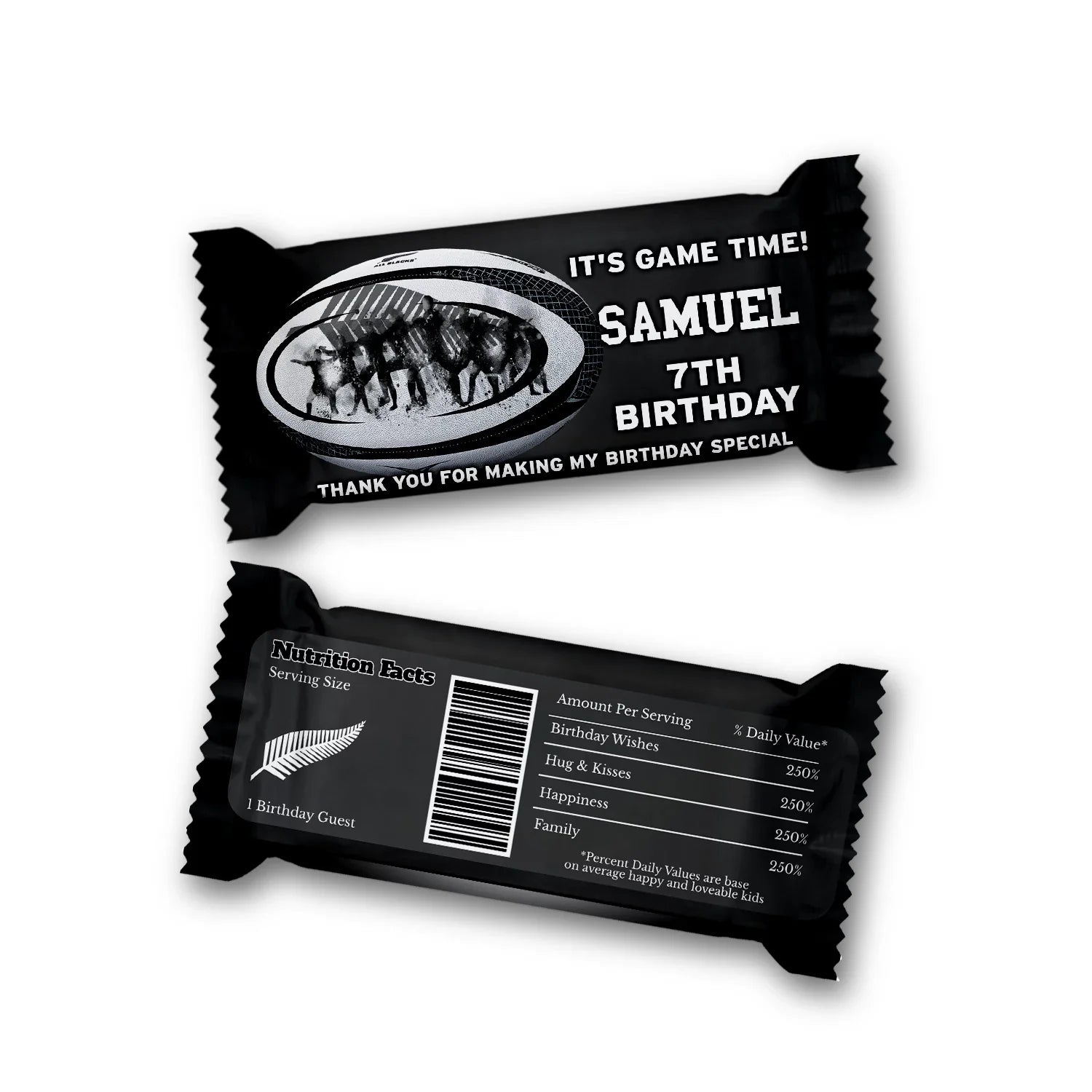 Rugby NZ Rice Krispies Treats Label & Candy Bar Label with rugby themes