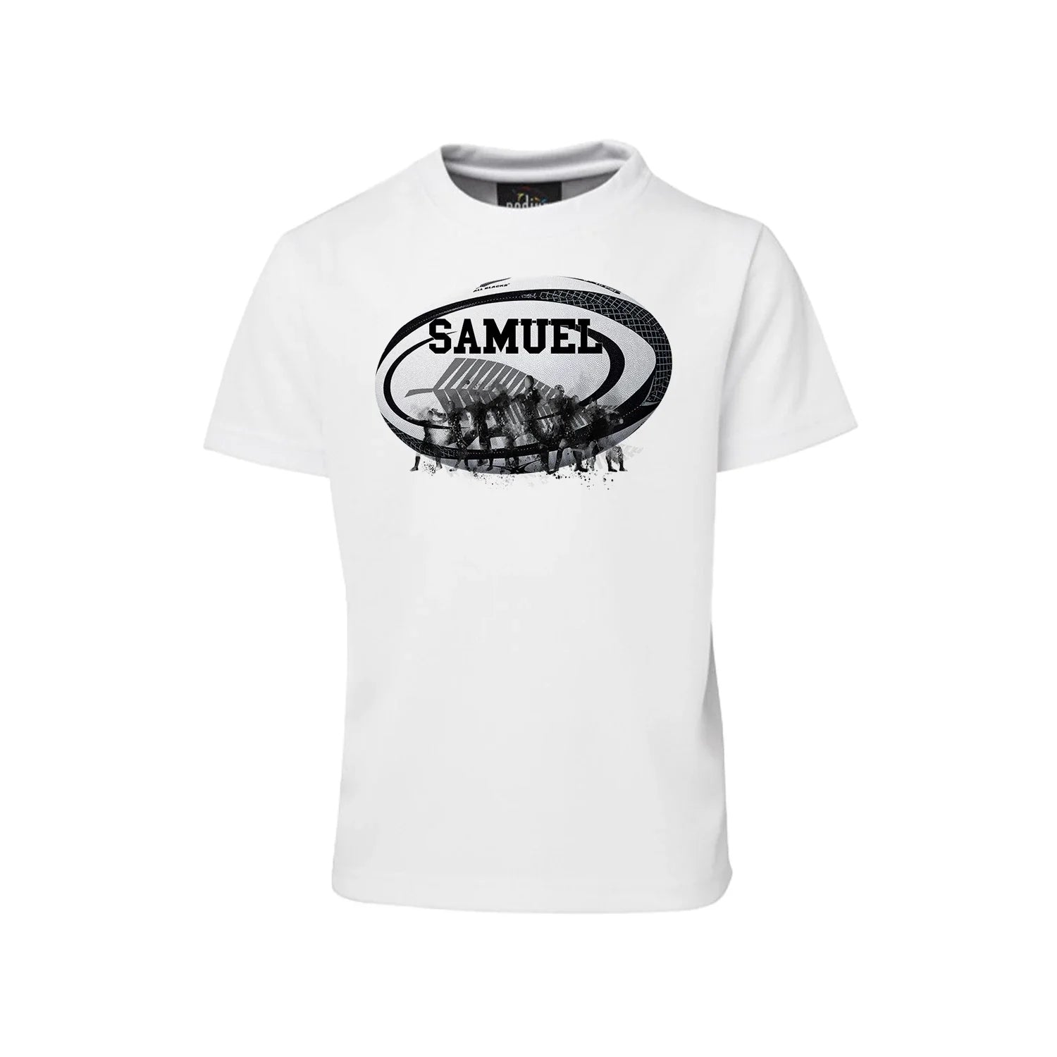 Rugby NZ Sublimation T-Shirt with custom rugby-inspired prints