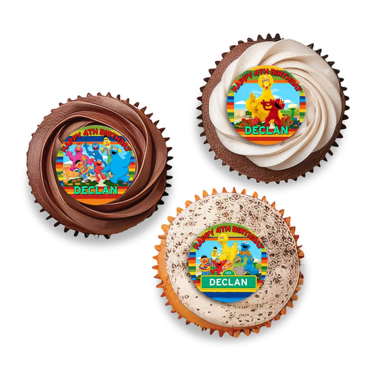 Custom Cupcake Toppers With Sesame Street Characters