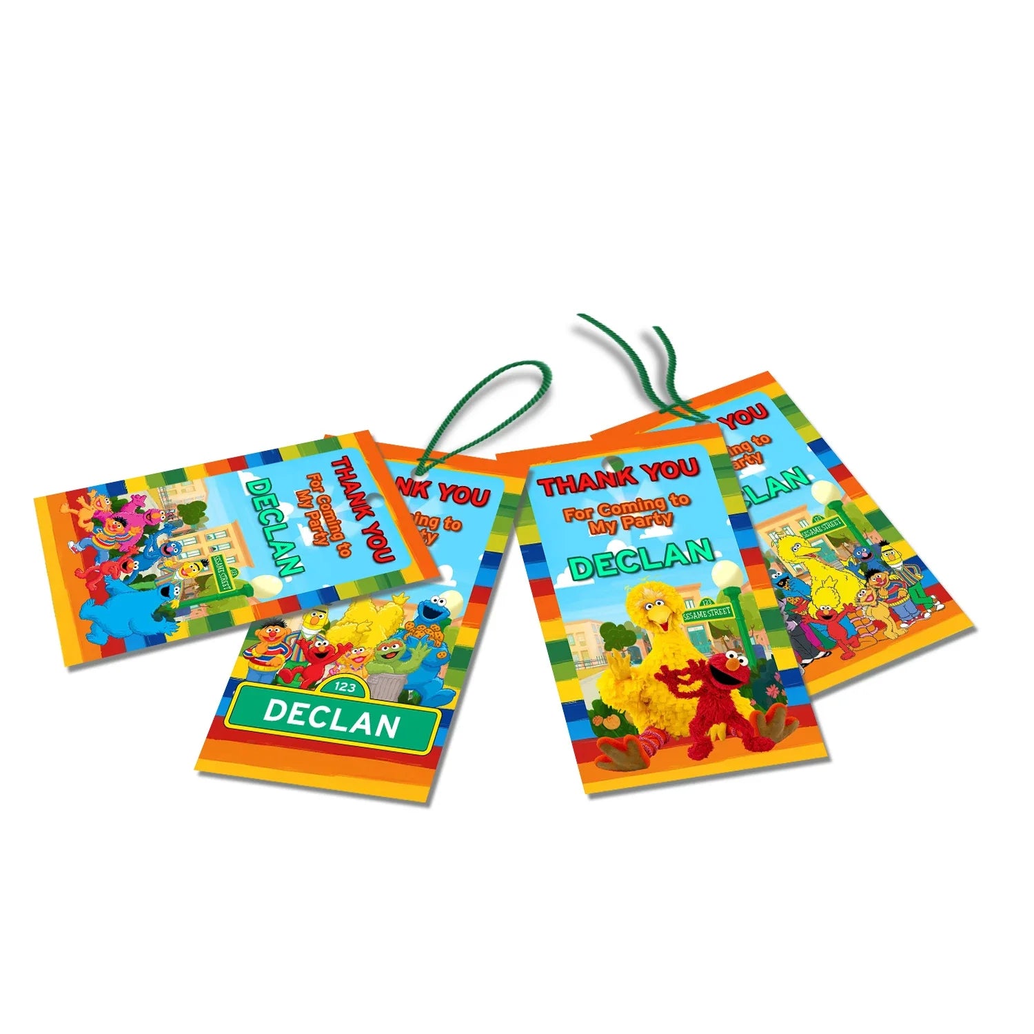 Personalized Thank You Tags Featuring Sesame Street Characters