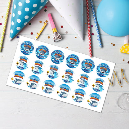 Shark-Themed Personalized Cupcake Toppers - Bite-Sized Fun for Everyone