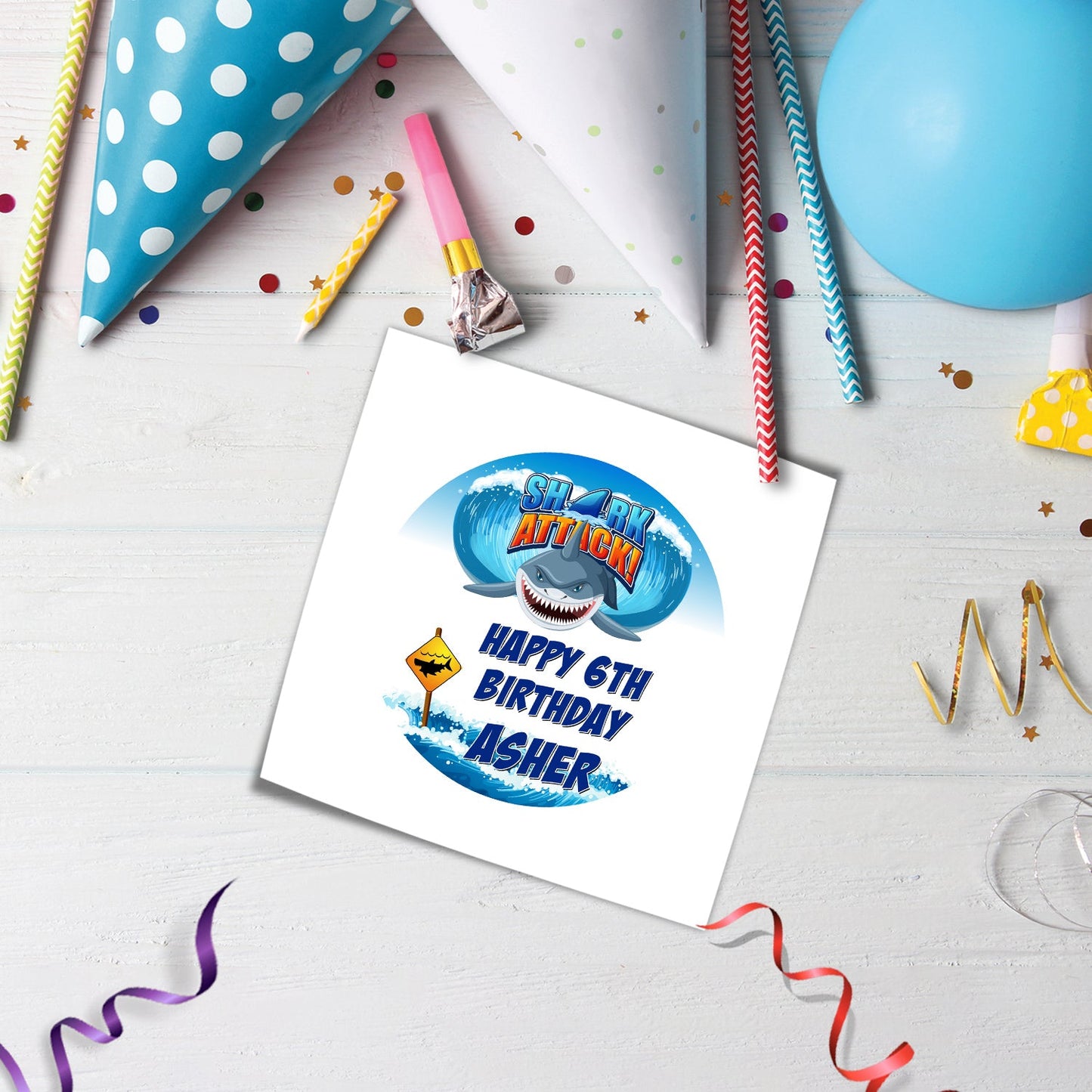 Shark Birthday Decorations, Shark Party Supplies, Under Sea Themed, Kids Birthday Digital Template, Editable Shark Image SVG PNG