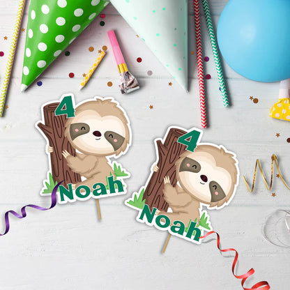 Sloths Birthday Decorations, Sloth Party Supplies, Sloth Birthday Themed, Lazy Animal Digital Template, Editable Sloth Image SVG PNG