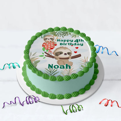 Sloths Birthday Decorations, Sloth Party Supplies, Sloth Birthday Themed, Lazy Animal Digital Template, Editable Sloth Image SVG PNG