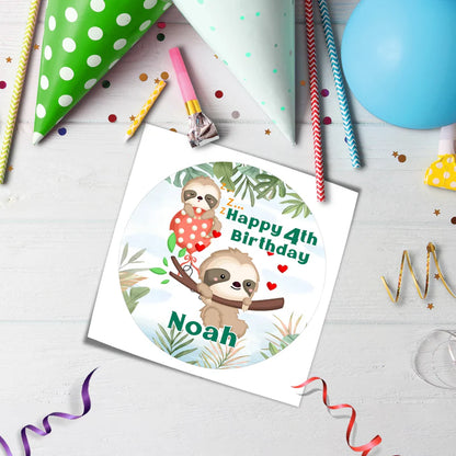 Sloth Icing Sheet Cake Images Custom Birthday Design