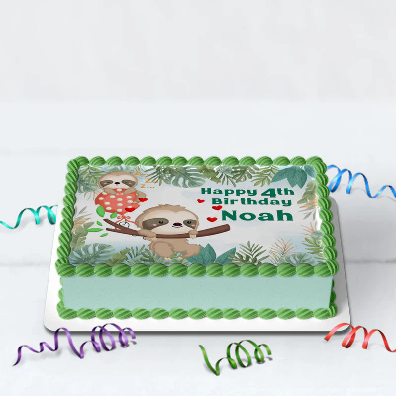 Sloths Birthday Decorations, Sloth Party Supplies, Sloth Birthday Themed, Lazy Animal Digital Template, Editable Sloth Image SVG PNG