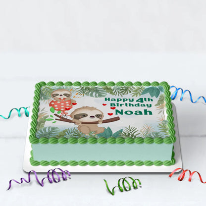 Sloths Birthday Decorations, Sloth Party Supplies, Sloth Birthday Themed, Lazy Animal Digital Template, Editable Sloth Image SVG PNG