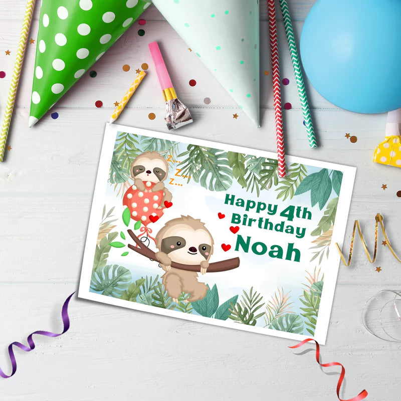 Sloth Icing Sheet Cake Topper Images Personalized