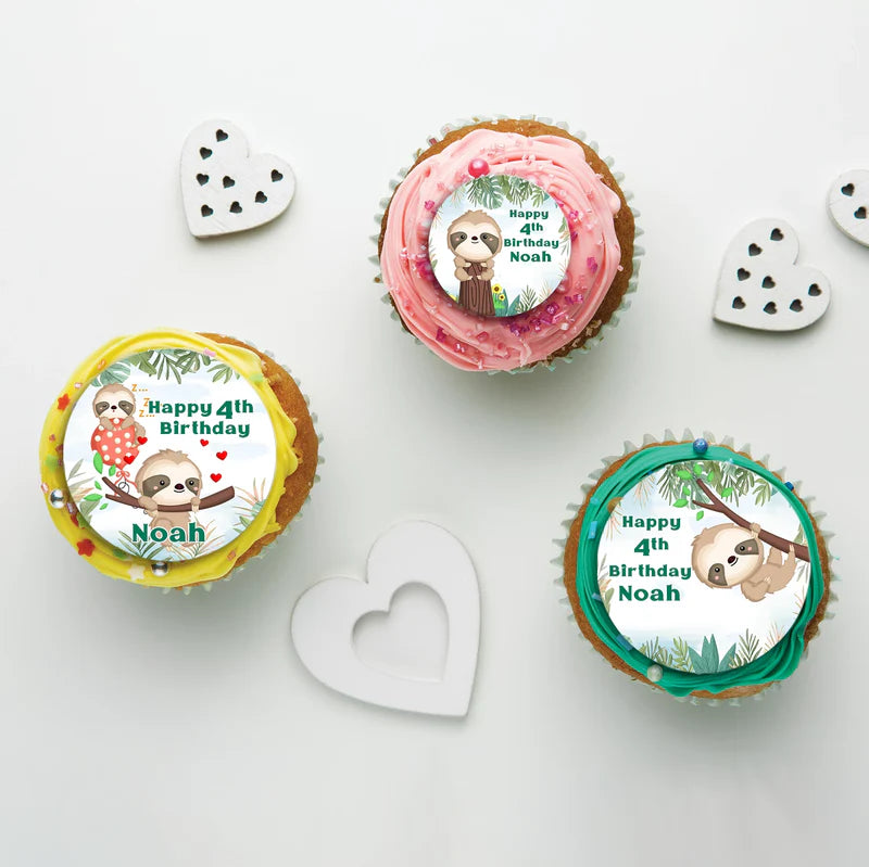 Sloths Birthday Decorations, Sloth Party Supplies, Sloth Birthday Themed, Lazy Animal Digital Template, Editable Sloth Image SVG PNG