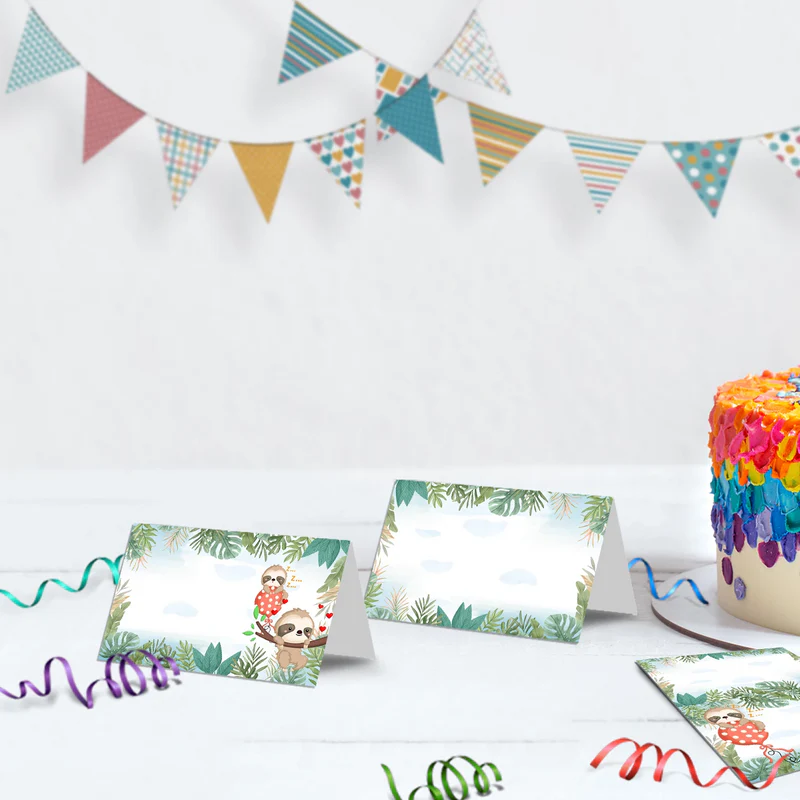 Sloths Birthday Decorations, Sloth Party Supplies, Sloth Birthday Themed, Lazy Animal Digital Template, Editable Sloth Image SVG PNG