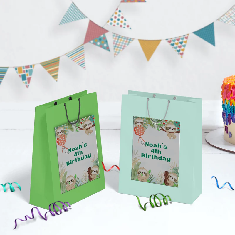 Sloths Birthday Decorations, Sloth Party Supplies, Sloth Birthday Themed, Lazy Animal Digital Template, Editable Sloth Image SVG PNG