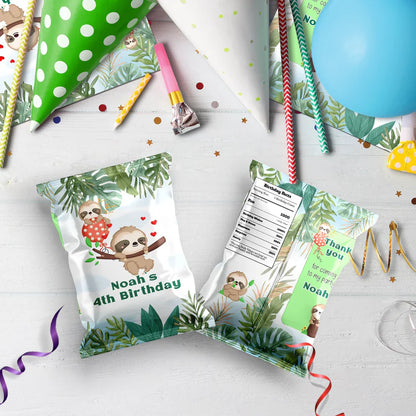 Sloths Birthday Decorations, Sloth Party Supplies, Sloth Birthday Themed, Lazy Animal Digital Template, Editable Sloth Image SVG PNG