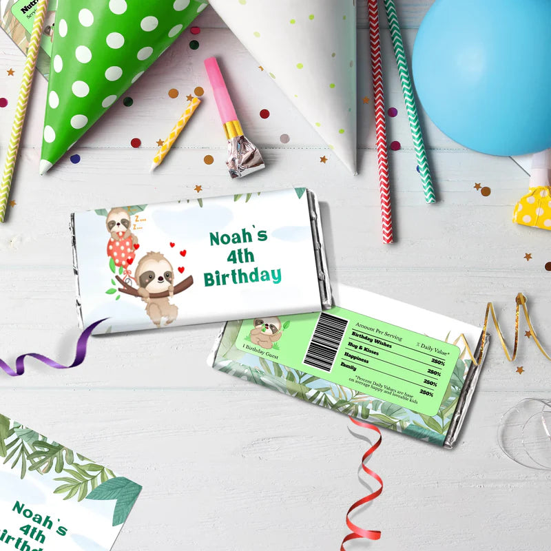 Sloths Birthday Decorations, Sloth Party Supplies, Sloth Birthday Themed, Lazy Animal Digital Template, Editable Sloth Image SVG PNG