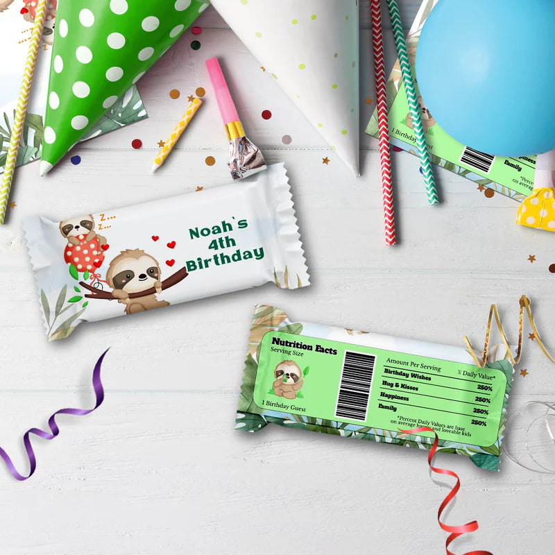 Sloths Birthday Decorations, Sloth Party Supplies, Sloth Birthday Themed, Lazy Animal Digital Template, Editable Sloth Image SVG PNG