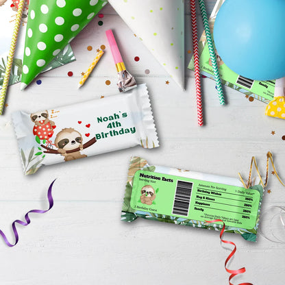 Sloths Birthday Decorations, Sloth Party Supplies, Sloth Birthday Themed, Lazy Animal Digital Template, Editable Sloth Image SVG PNG