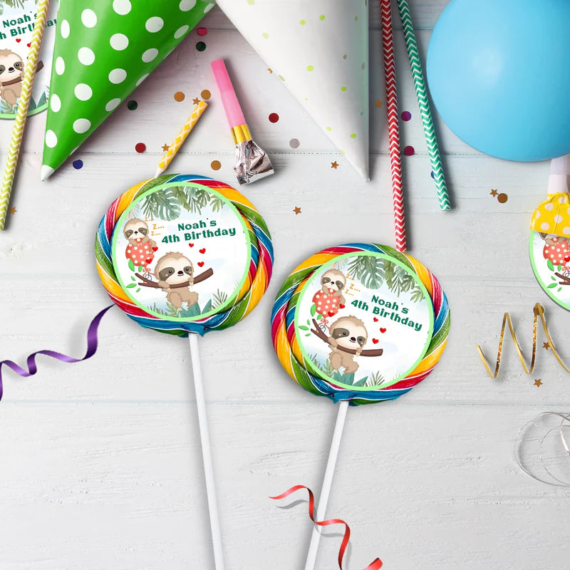 Sloths Birthday Decorations, Sloth Party Supplies, Sloth Birthday Themed, Lazy Animal Digital Template, Editable Sloth Image SVG PNG
