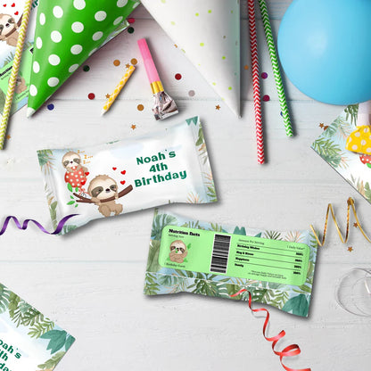 Sloths Birthday Decorations, Sloth Party Supplies, Sloth Birthday Themed, Lazy Animal Digital Template, Editable Sloth Image SVG PNG