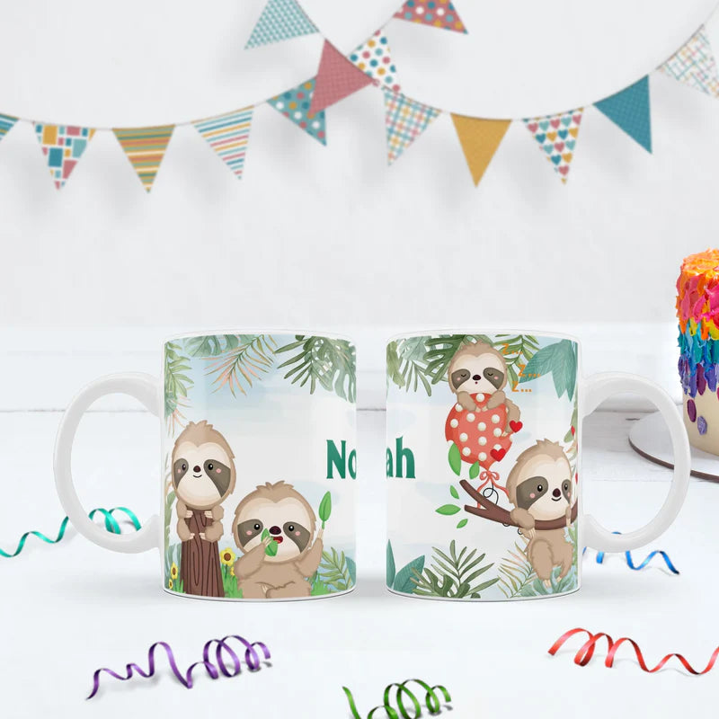 Sloths Birthday Decorations, Sloth Party Supplies, Sloth Birthday Themed, Lazy Animal Digital Template, Editable Sloth Image SVG PNG