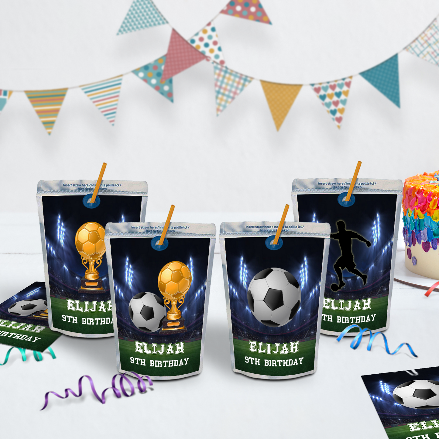 Soccer Birthday Decorations, FIFA World Cup Party Supplies, Messi Ronaldo Themed, Football Digital Template, Editable Soccer Image SVG PNG