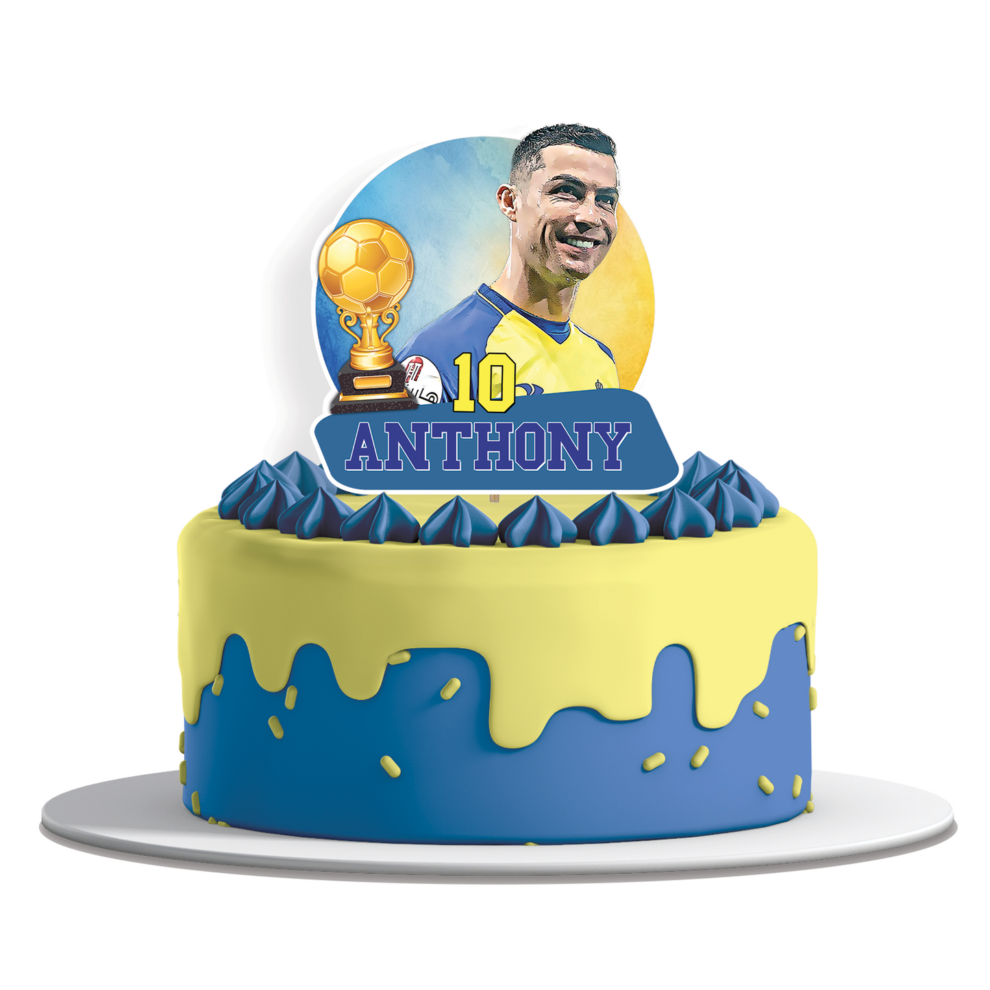 Personalized cake toppers featuring Cristiano Ronaldo