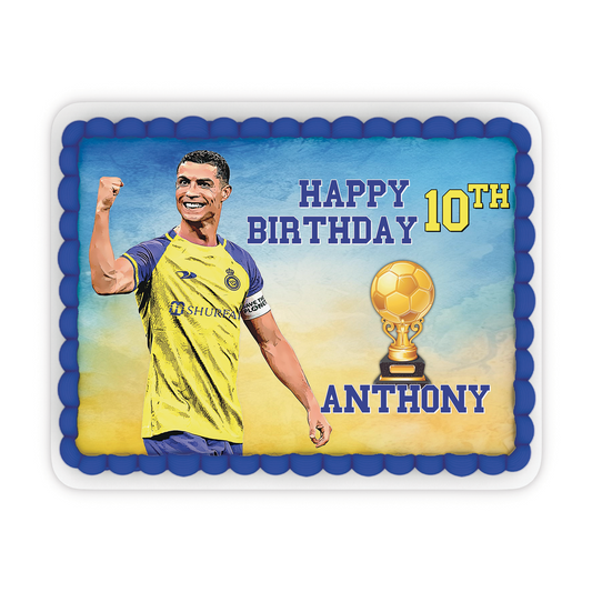 Rectangle personalized cake images featuring Cristiano Ronaldo