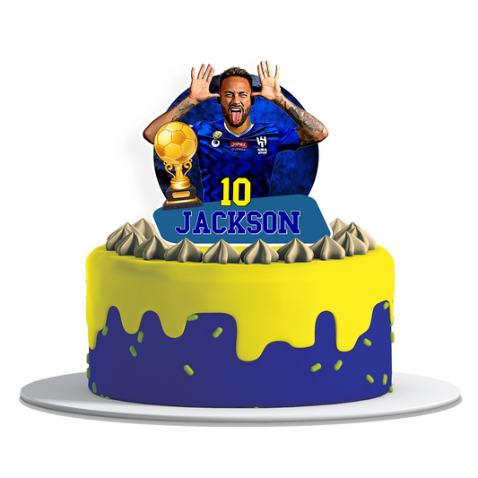 Personalized cake toppers featuring Neymar