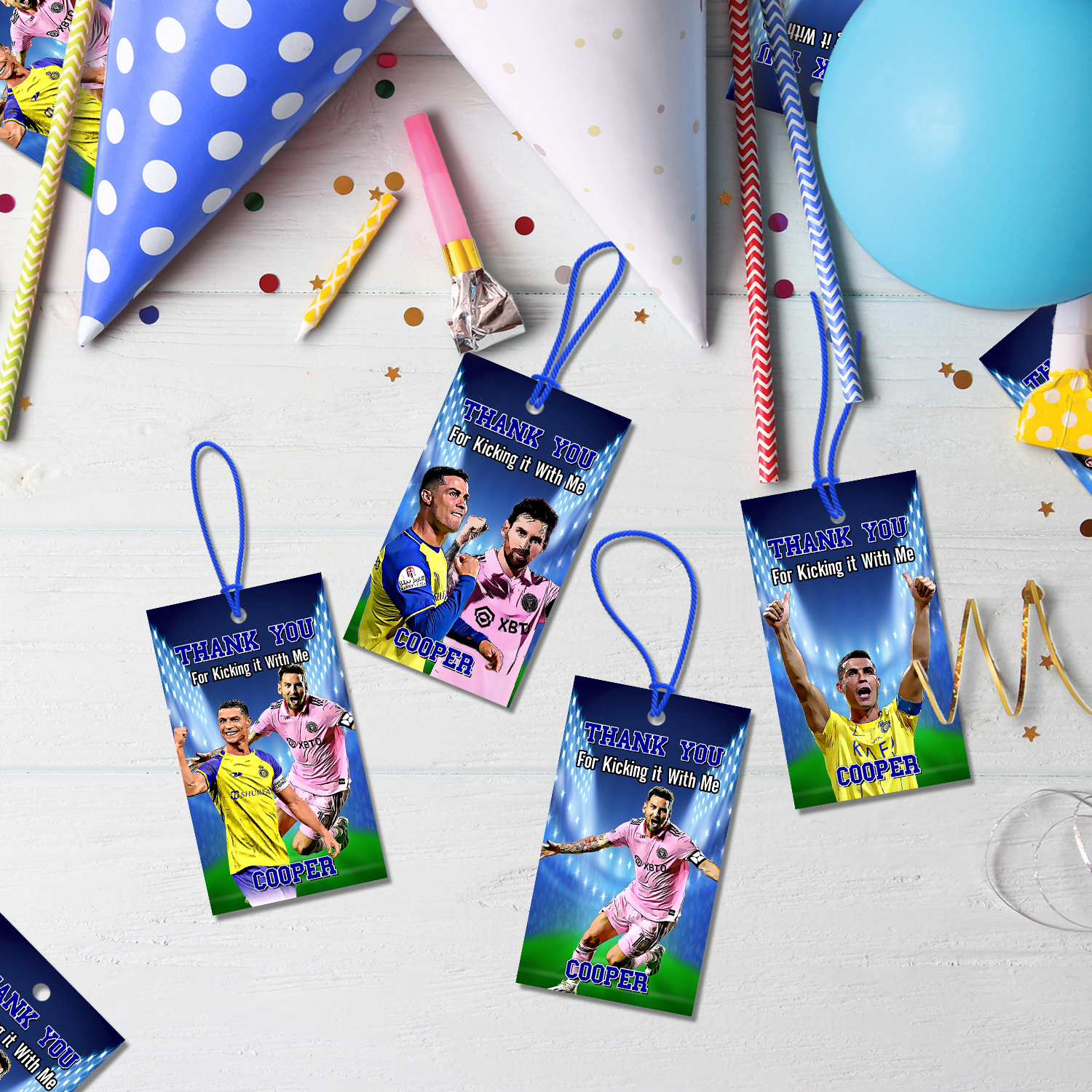 Messi Birthday Decorations, FIFA World Cup Party Supplies, Soccer Star, Ronaldo, Messi & Ronaldo SVG