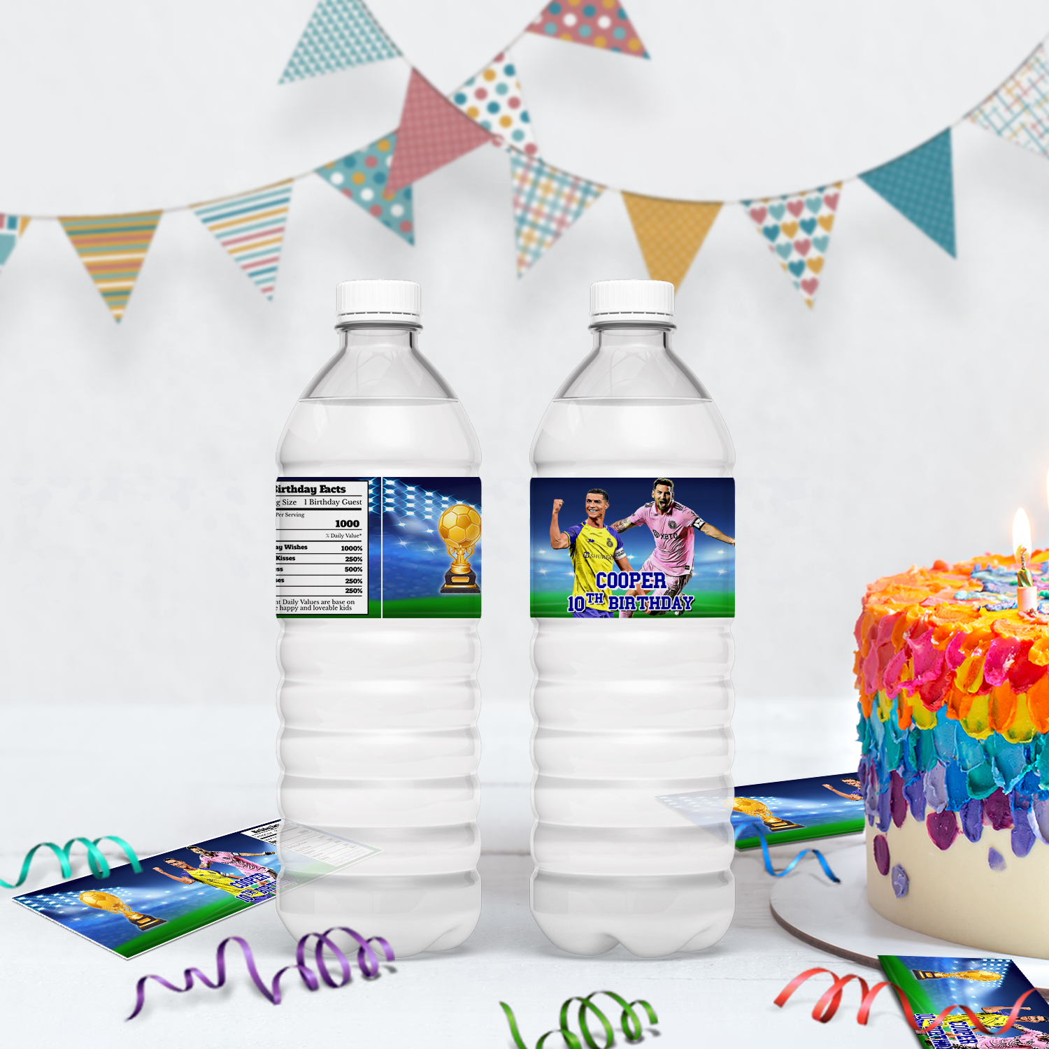 Messi Birthday Decorations, FIFA World Cup Party Supplies, Soccer Star, Ronaldo, Messi & Ronaldo SVG