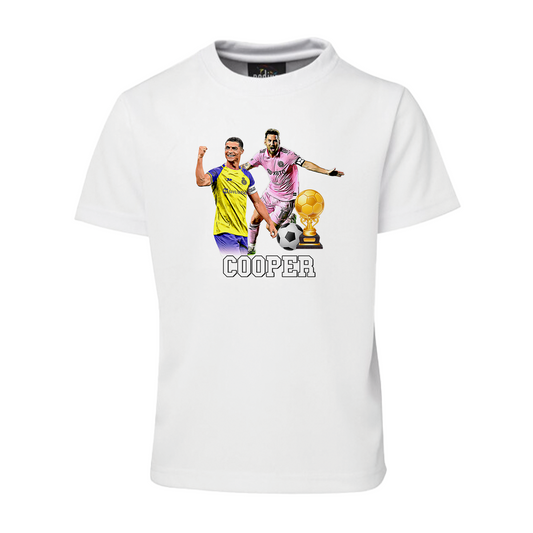 Sublimation T-shirt with Messi & Ronaldo theme