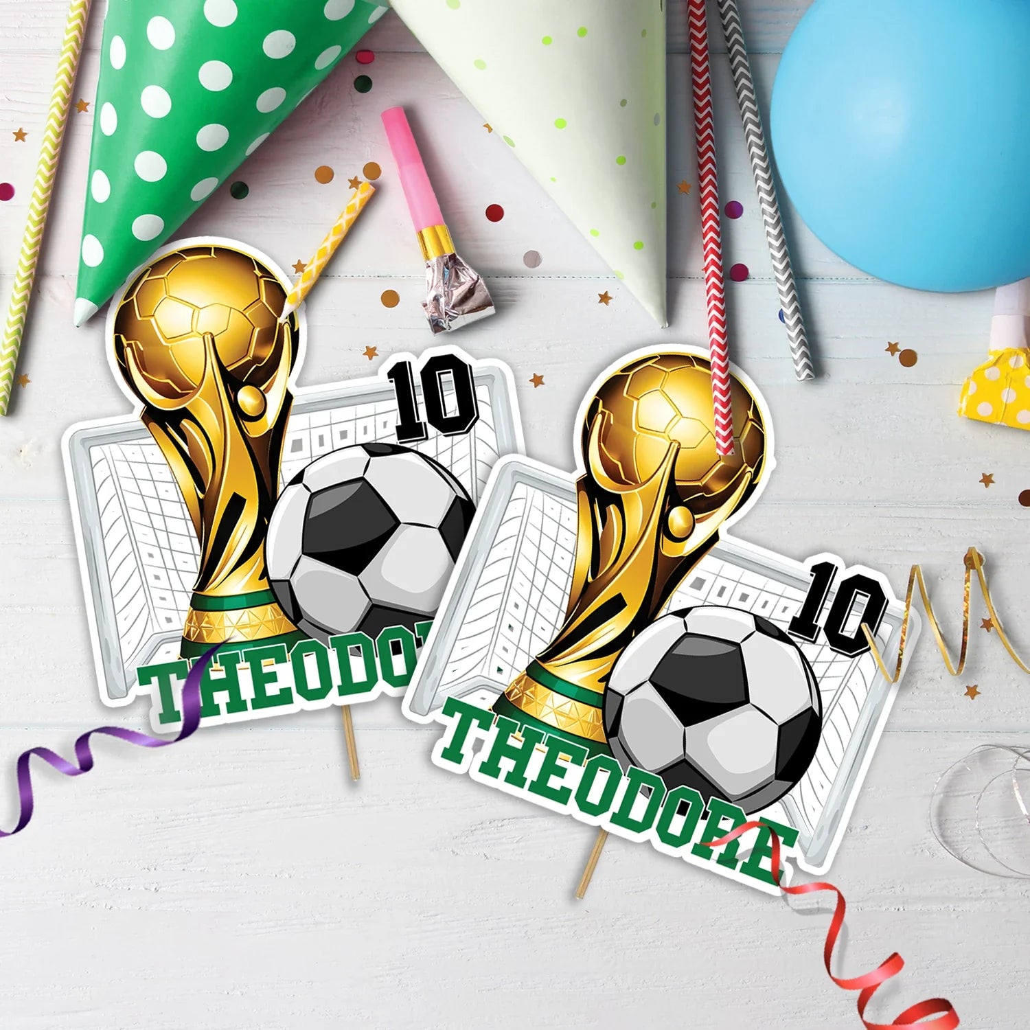 Soccer Birthday Decorations, World Cup Party Supplies, Football Themed, Messi Ronaldo Digital Template, Editable Soccer Image SVG PNG