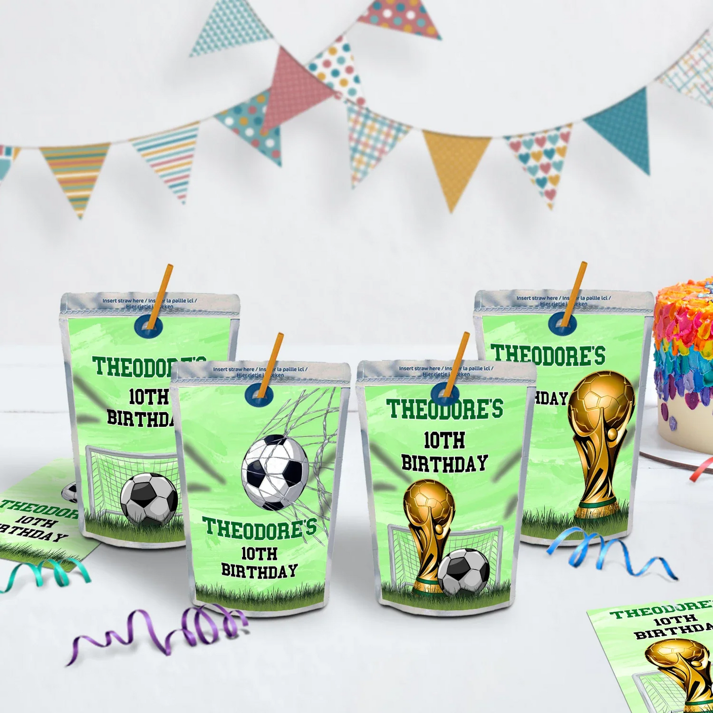 Soccer Birthday Decorations, World Cup Party Supplies, Football Themed, Messi Ronaldo Digital Template, Editable Soccer Image SVG PNG