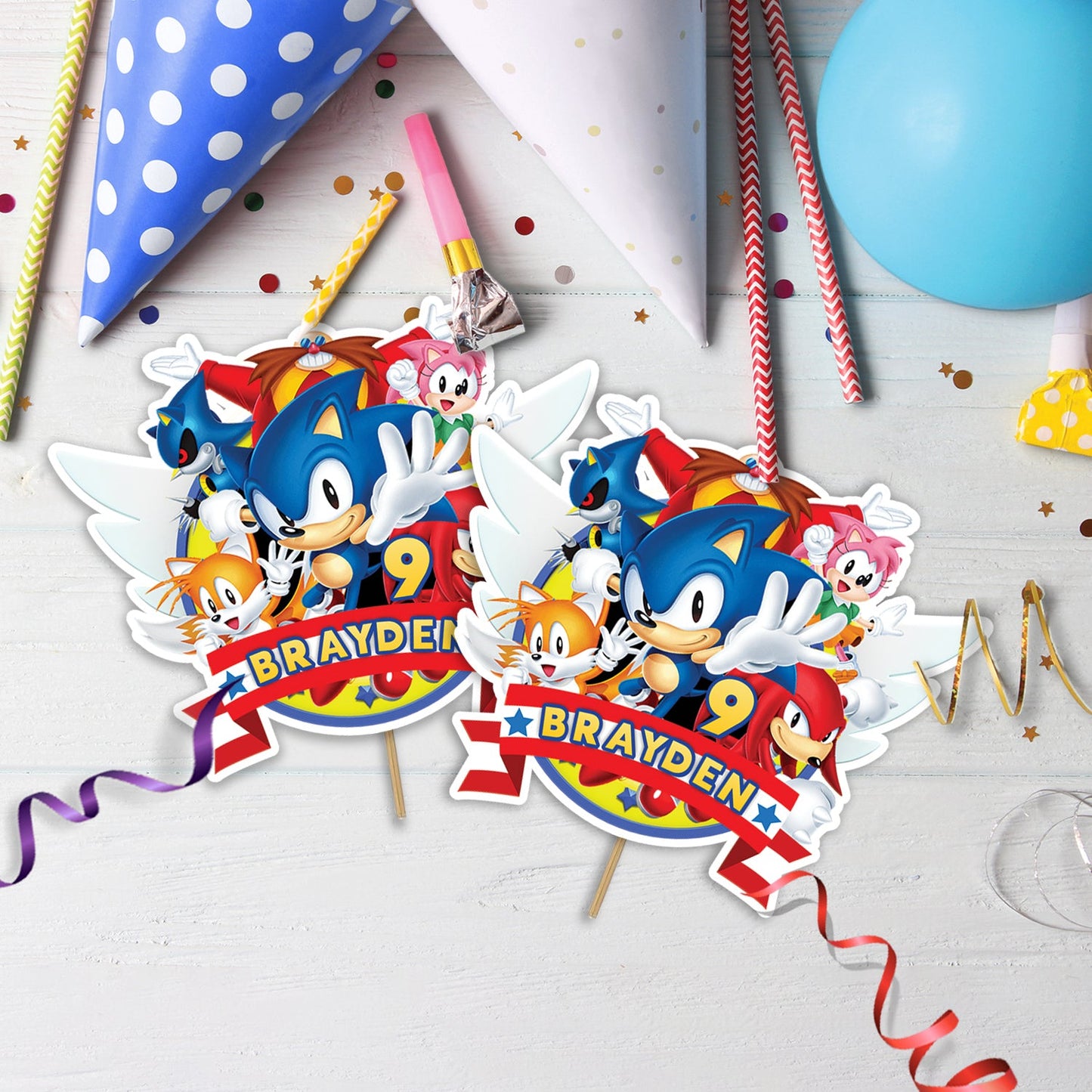 Sonic Birthday Decorations, Amelia the Hedgehog Party Supplies, Sonic the Hedgehog Themed, Sonic Video Games Digital Template, Editable Sonic The Hedgehog Image SVG PNG