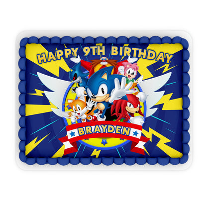 Rectangle Sonic The Hedgehog personalized cake images