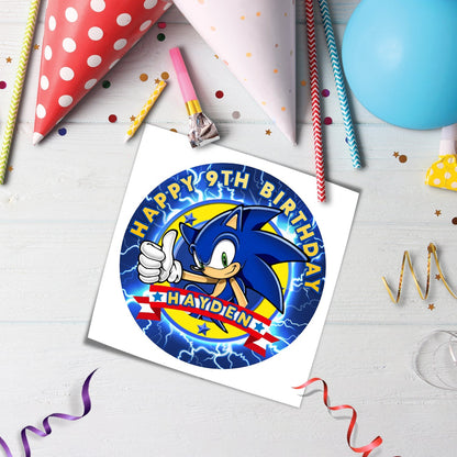 Make Your Cake Stand Out with Sonic The Hedgehog Personalized Round Cake Images