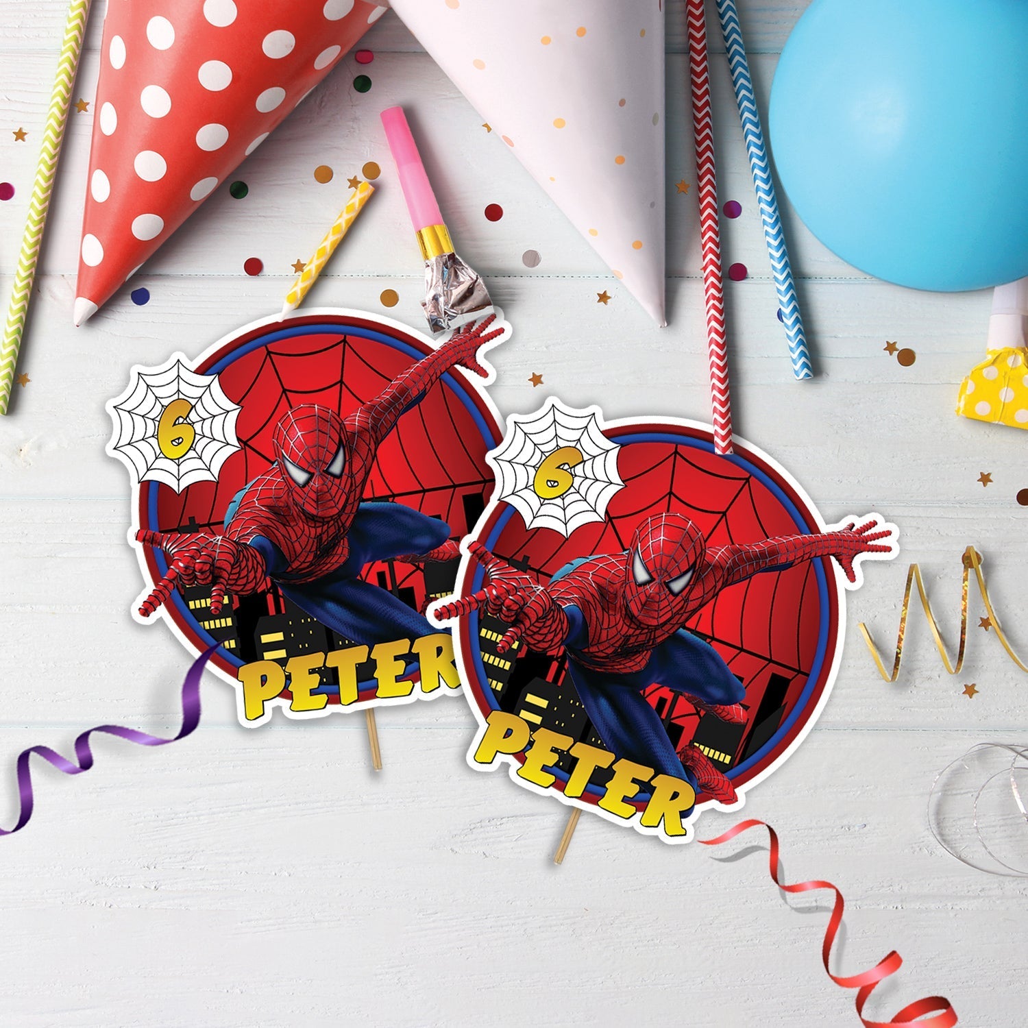 Spiderman Birthday Decorations, Spiderman Marvel Party Supplies, Super Heroes Themed, Spider-Man Digital Template, Editable Spiderman Image SVG PNG