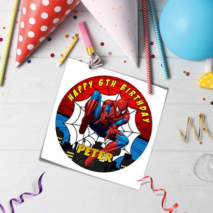 Add a Touch of Magic to Your Party with Spiderman Personalized Round Cake Images