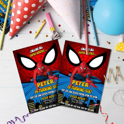 Spiderman Birthday Decorations, Spiderman Marvel Party Supplies, Super Heroes Themed, Spider-Man Digital Template, Editable Spiderman Image SVG PNG