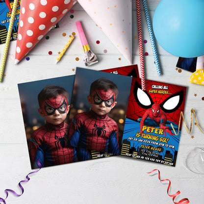 Spiderman Birthday Decorations, Spiderman Marvel Party Supplies, Super Heroes Themed, Spider-Man Digital Template, Editable Spiderman Image SVG PNG