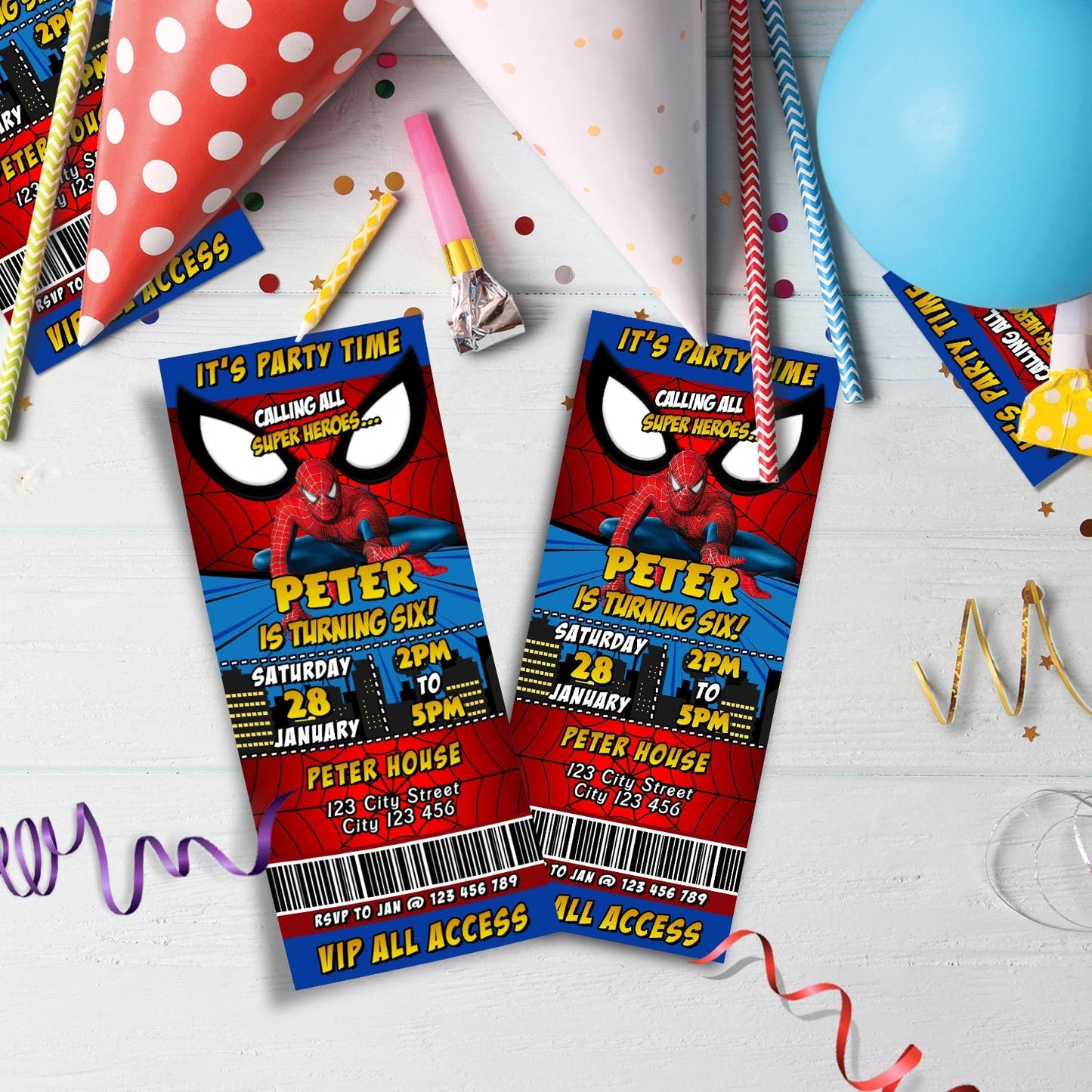 Spiderman Birthday Decorations, Spiderman Marvel Party Supplies, Super Heroes Themed, Spider-Man Digital Template, Editable Spiderman Image SVG PNG