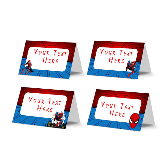 Spiderman themed food cards