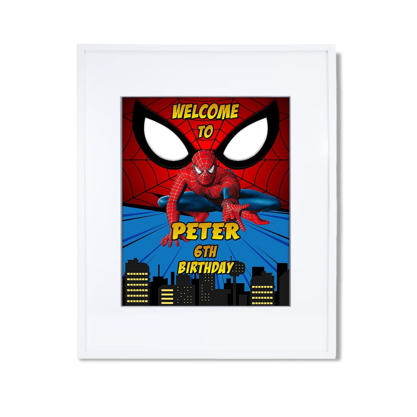 Custom sign with Spiderman theme