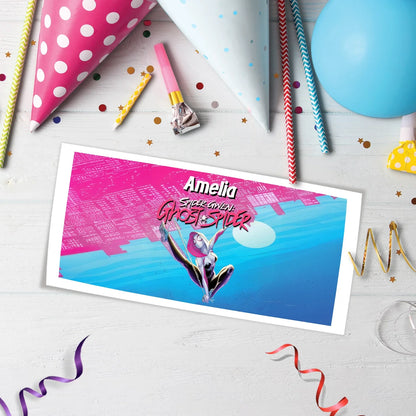 Spider-Gwen Birthday Decorations, Ghost Spider Party Supplies, Gwen Stacy Themed, Spider Woman Digital Template, Editable Spider-Woman Image SVG PNG