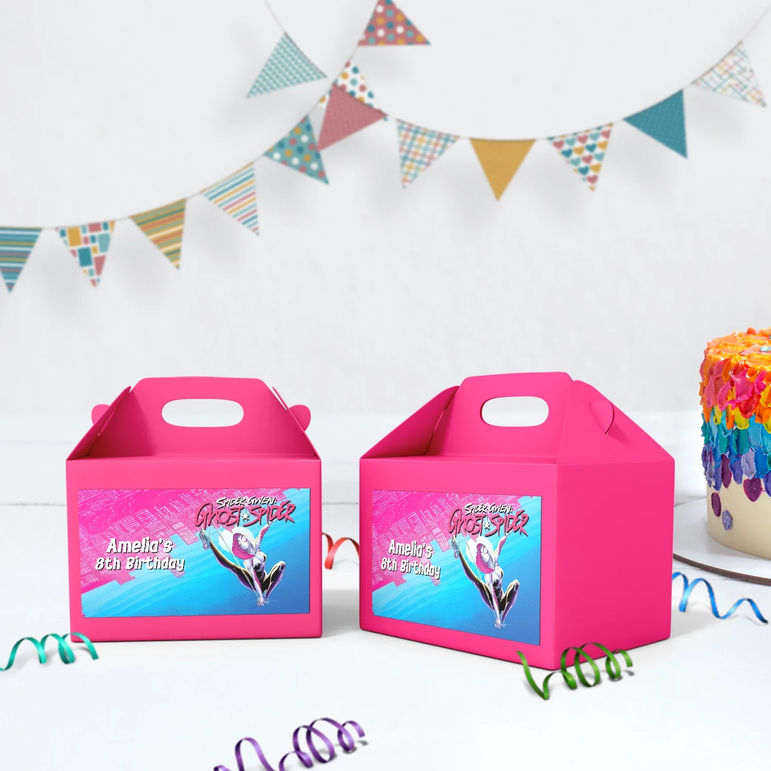 Spider-Gwen Birthday Decorations, Ghost Spider Party Supplies, Gwen Stacy Themed, Spider Woman Digital Template, Editable Spider-Woman Image SVG PNG